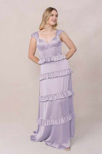 Sloane Satin Dress | Made To Order | Light Lavender