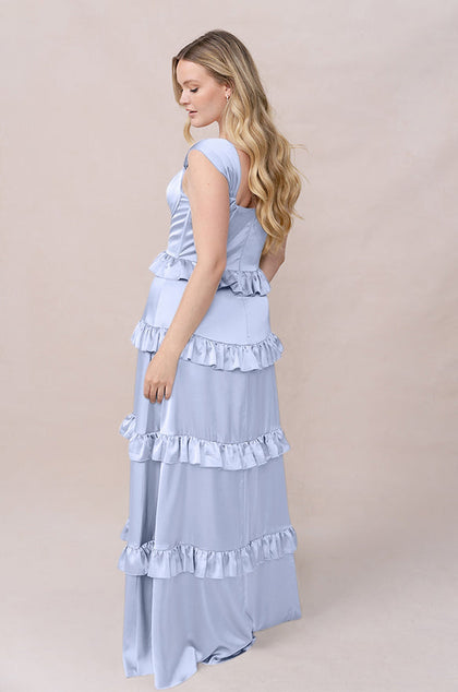 Sloane Satin Dress | Made To Order | Periwinkle