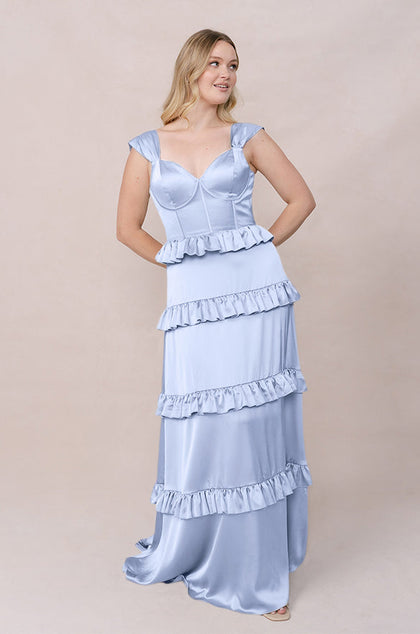 Sloane Satin Dress | Made To Order | Periwinkle