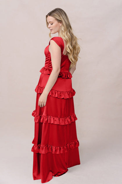Sloane Satin Dress | Made To Order | Poppy Red