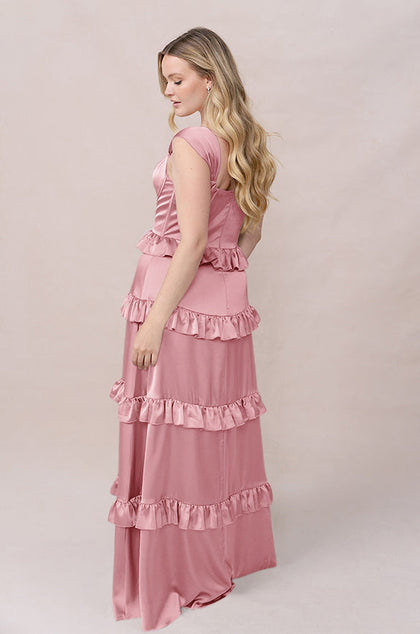 Sloane Satin Dress | Made To Order | Rosette