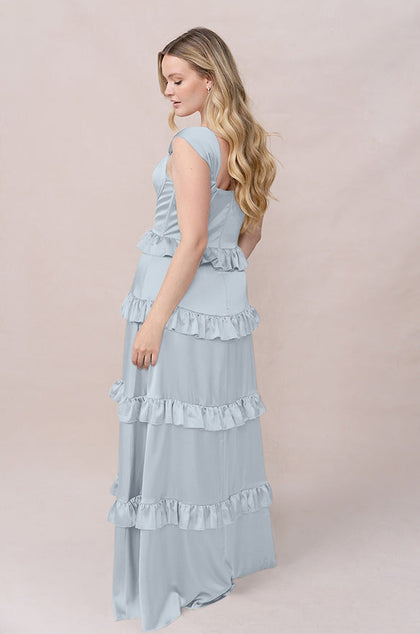 Sloane Satin Dress | Made To Order | Sky Blue