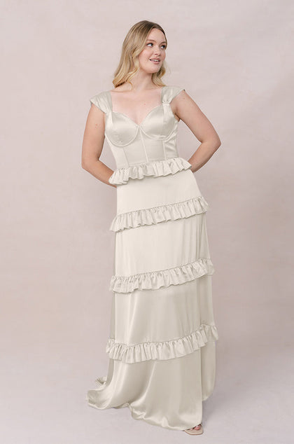 Sloane Satin Dress | Made To Order | Soft Champagne