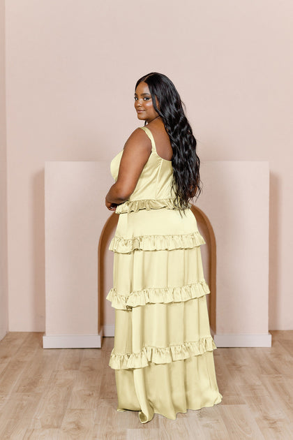 Sloane Satin Dress | Made To Order | Yellow