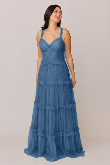 Sloane Tulle Dress | Made To Order | Dusty Blue