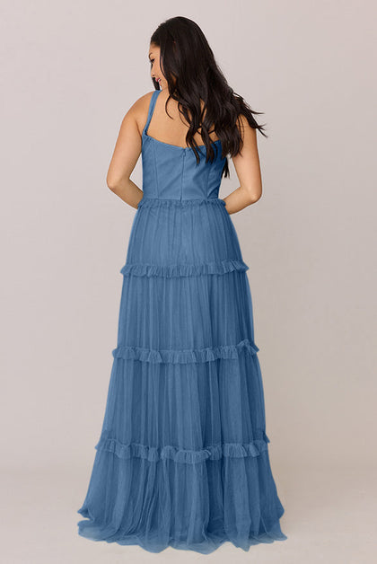 Sloane Tulle Dress | Made To Order | Dusty Blue