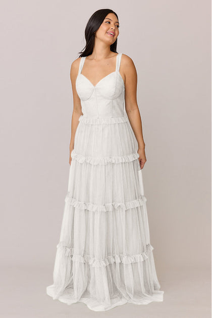 Sloane Tulle Dress | White Pearl