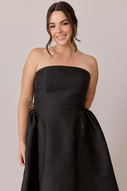 Sofia Jacquard Dress | Made To Order | Black