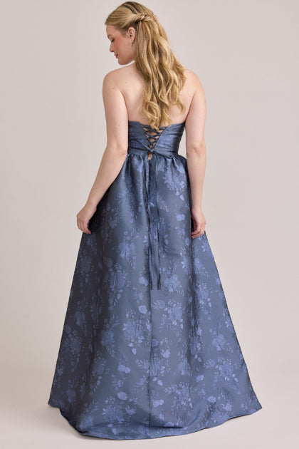 Sofia Jacquard Dress | Made To Order | Indie Blue