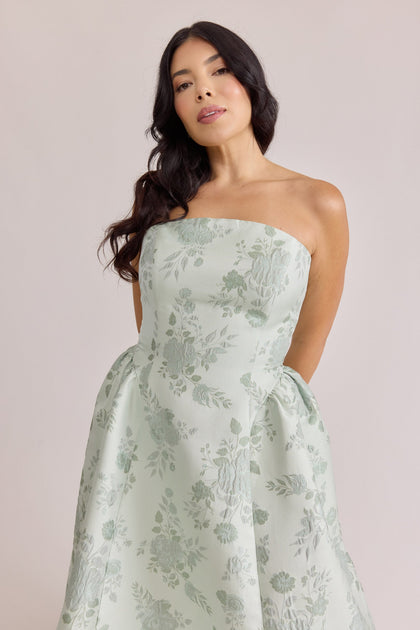 Sofia Jacquard Dress | Made To Order | Sage
