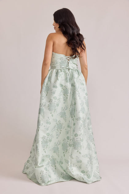Sofia Jacquard Dress | Made To Order | Sage