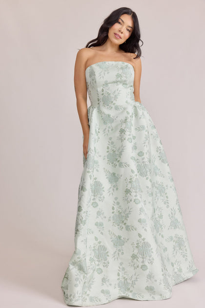 Sofia Jacquard Dress | Made To Order | Sage