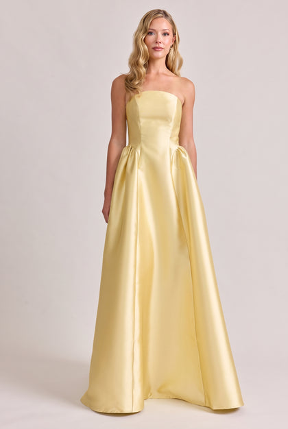 Sofia Mikado Dress | Butter Yellow