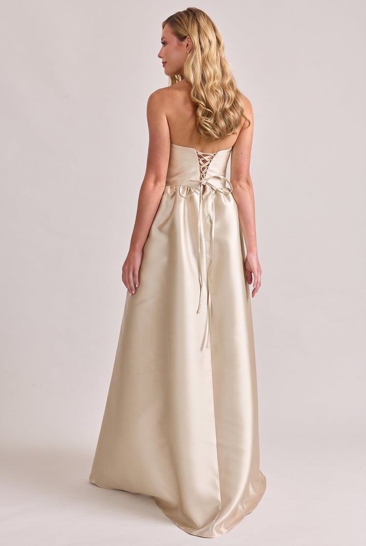 Sofia Mikado Dress | Champagne