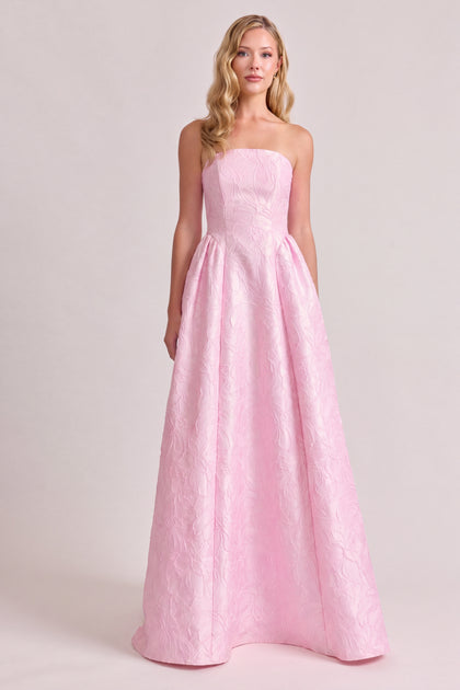 Sofia Tonal Jacquard Dress | Baby Pink