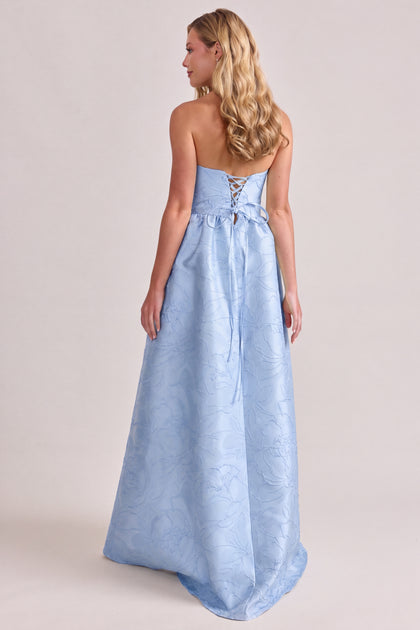 Sofia Tonal Jacquard Dress | Blue Hydrangea