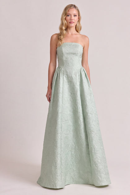 Sofia Tonal Jacquard Dress | Sage