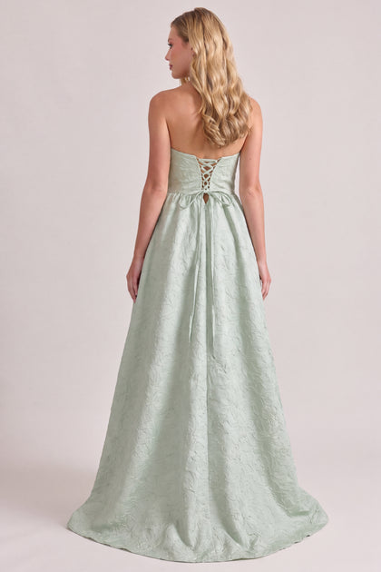 Sofia Tonal Jacquard Dress | Sage
