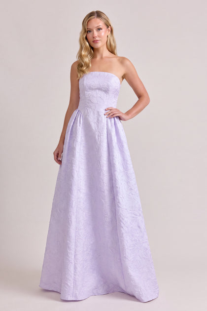 Sofia Tonal Jacquard Dress | Soft Violet