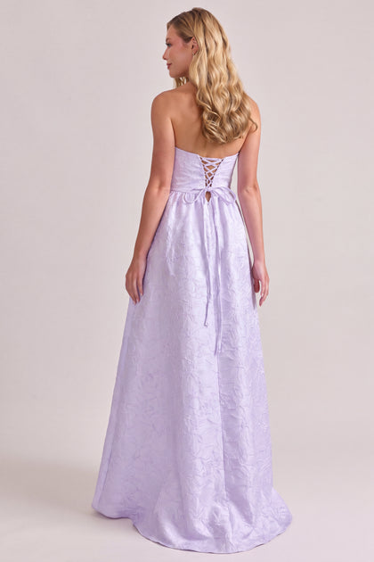 Sofia Tonal Jacquard Dress | Soft Violet