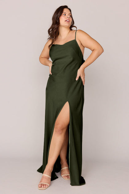 Steph Crepe Dress | Made To Order | Deep Olive