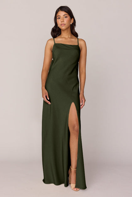 Steph Crepe Dress | Made To Order | Deep Olive