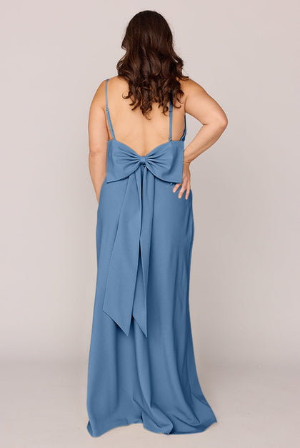 Steph Crepe Dress | Made To Order | Dusty Blue