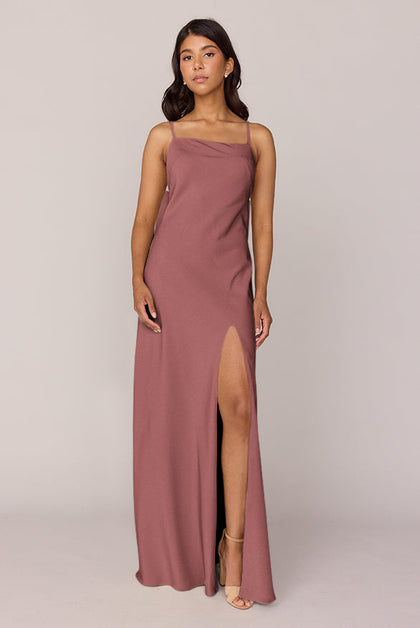 Steph Crepe Dress | Made To Order | Dusty Rose