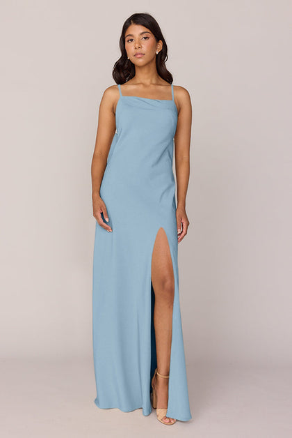 Steph Crepe Dress | Made To Order | French Blue