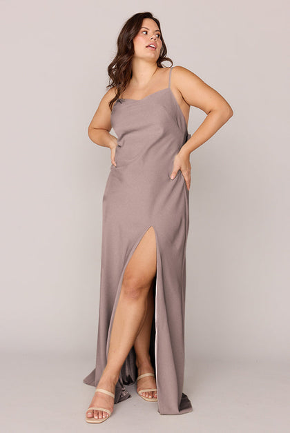 Steph Crepe Dress | Made To Order | Latte