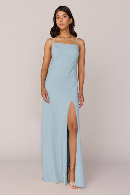 Steph Crepe Dress | Made To Order | Light Blue