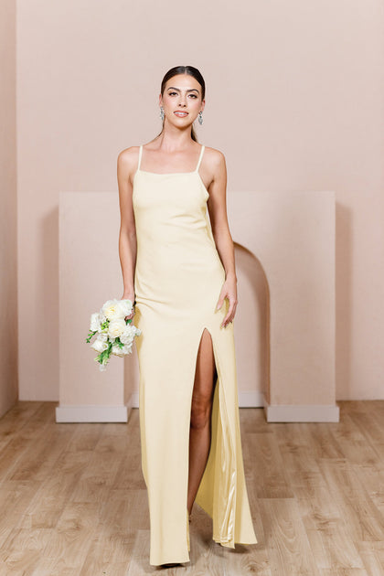 Steph Crepe Dress | Made To Order | Pale Yellow