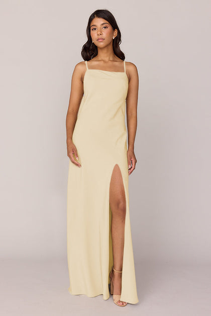 Steph Crepe Dress | Made To Order | Pale Yellow