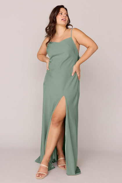 Steph Crepe Dress | Made To Order | Sage