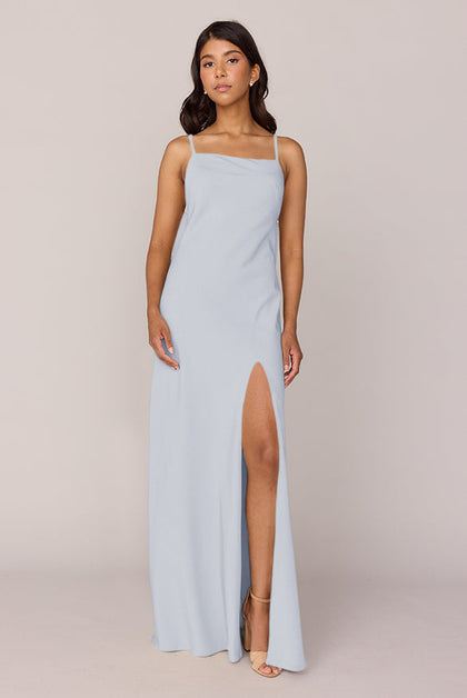 Steph Crepe Dress | Made To Order | Sky Blue