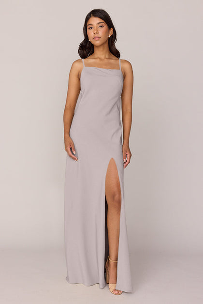 Steph Crepe Dress | Made To Order | Taupe