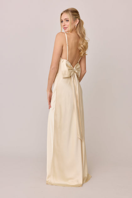 Steph Satin Dress | Made To Order | Yellow