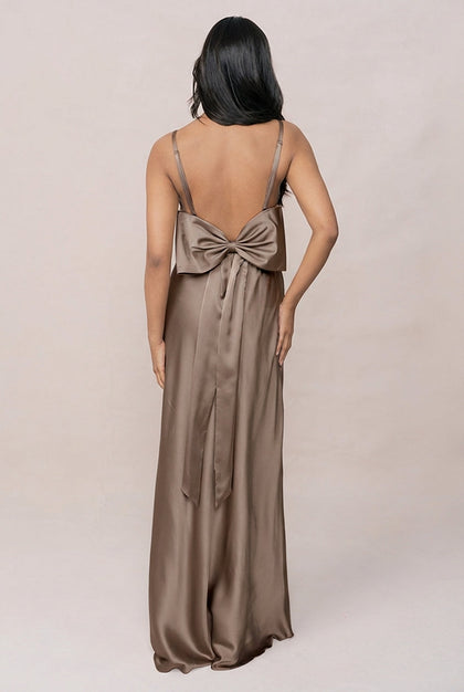 Steph Satin Dress | Made To Order | Truffle