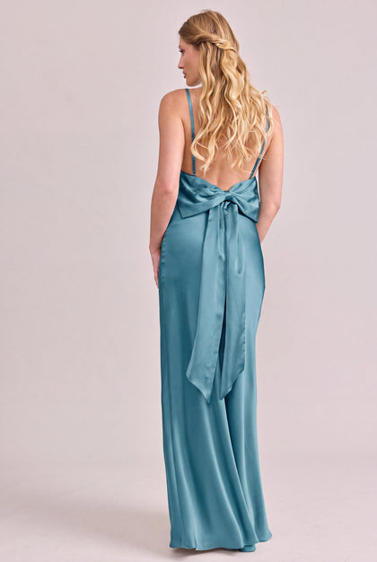 Steph Satin Dress | Made To Order | Turquoise