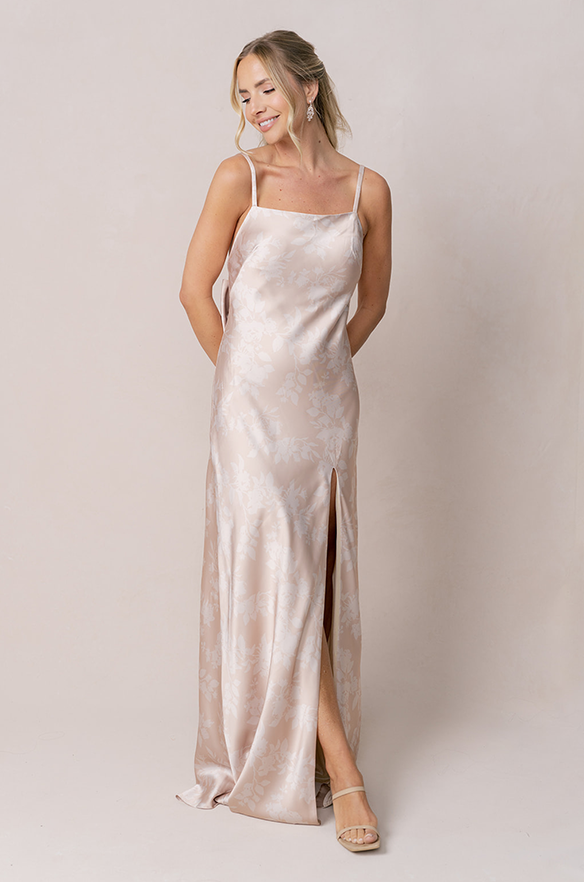Steph Satin Floral Print Dress
