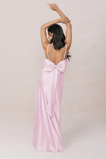 Steph Satin Dress | Made To Order | Baby Pink