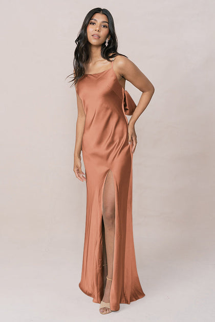Steph Satin Dress | Made To Order | Copper
