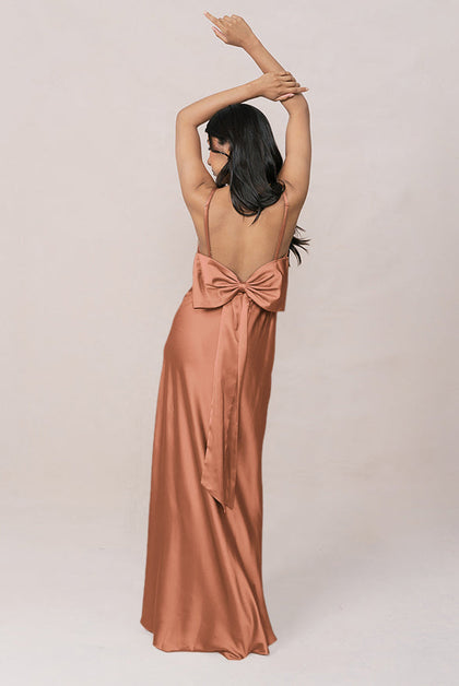 Steph Satin Dress | Made To Order | Copper