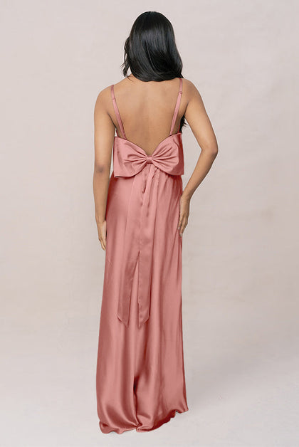 Steph Satin Dress | Made To Order | Desert Rose