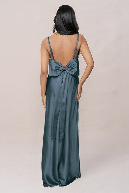 Steph Satin Dress | Made To Order | Eucalyptus