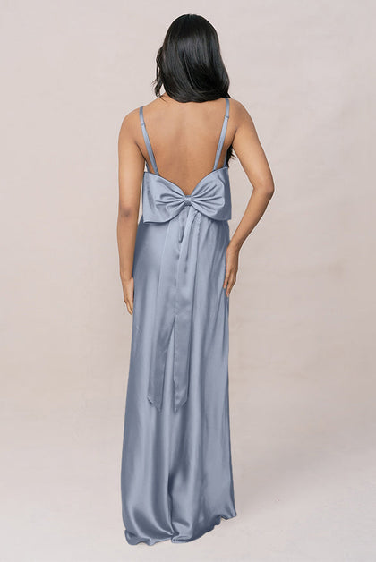 Steph Satin Dress | Made To Order | French Blue
