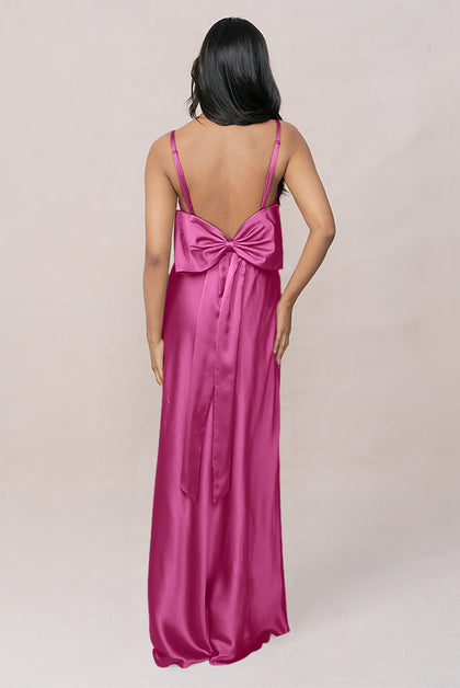 Steph Satin Dress | Made To Order | Fuchsia