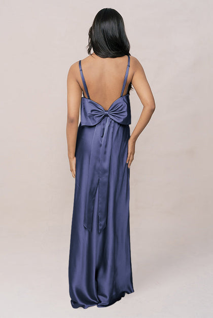 Steph Satin Dress | Made To Order | Indie Blue