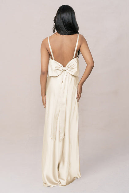 Steph Satin Dress | Made To Order | Pale Yellow