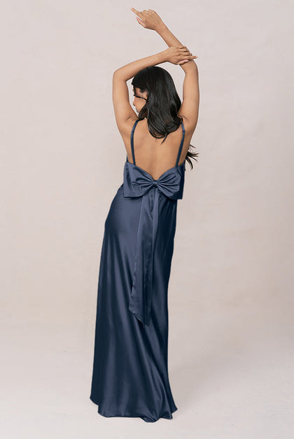 Steph Satin Dress | Made To Order | Romantic Blue